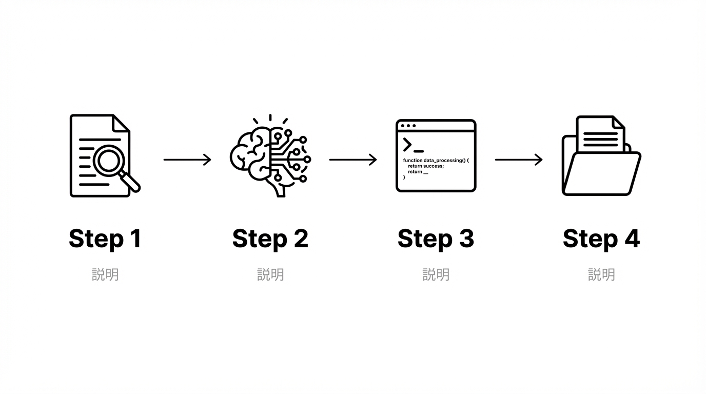 Step 1→Step 2→Step 3→Step 4