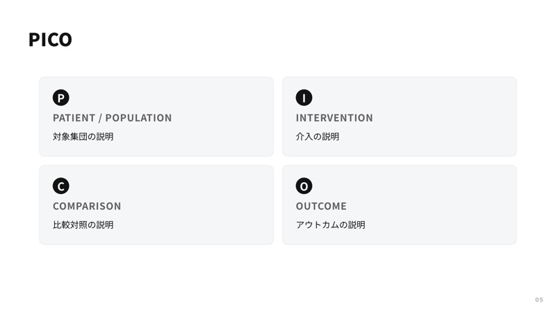 PICO のスライド